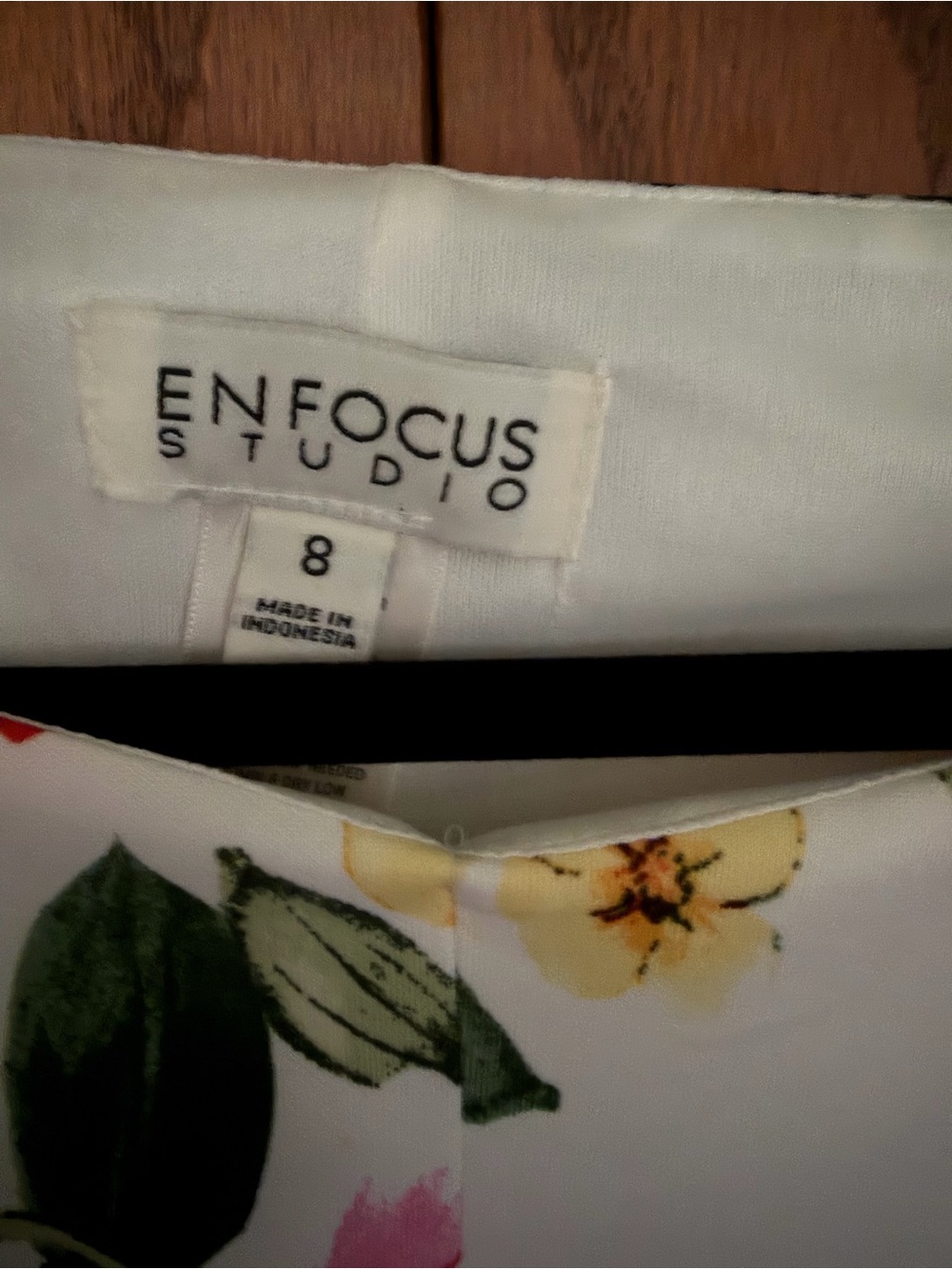 Enfocus Studio White Floral Midi Dress with Red, Pink & Yellow Blooms - Picture 2 of 3